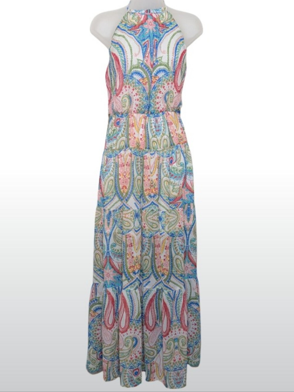 New York & Company Paisley Halter Maxi Dress in Multicolor | Paisy | Mandala |